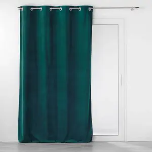 Douceur d'Intérieur Rideau d'ameublement en velours reliefé (140x260 cm - Vert emeraude)