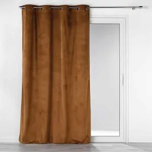 Comparateur de prix : Douceur d'Intérieur Rideau à oeillets 140 x 260 cm velours côtelé Casual Camel