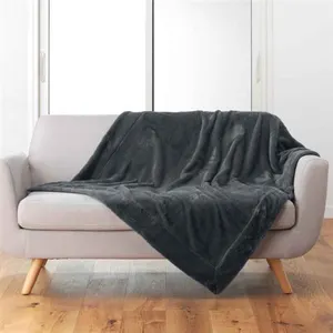 Comparateur de prix : douceur d'intérieur, Plaid (125 x 150 cm) Caresse Anthracite, Imitation Fourrure