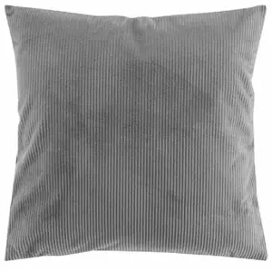 Douceur d'Intérieur, Coussin Déhoussable (40 x 40 cm) Casual Gris, Velours Cotelé