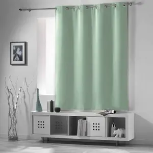 Comparateur de prix : Rideau Occultant À  illets 140 X 180 Cm   Uni Sauge   Petite Hauteur  