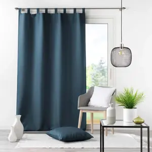 Douceur d'Intérieur Essentiel Rideau, Polyester, Marine, 140 x 260 cm pas cher