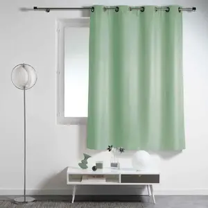 Douceur D'intérieur - Rideau à oeillets 140 x 180 cm Polyester Essentiel Sauge pas cher