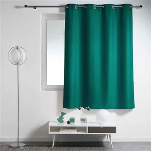 Douceur d'Intérieur Rideau à oeillets "essentiel" 140x180cm émeraude - Paris Prix Vert pas cher