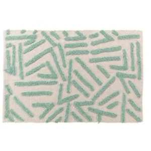 Comparateur de prix : Tapis Rectangle 60 X 90 Cm Coton/polyester Tufte Athena Sauge