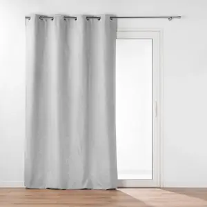 Douceur d'Intérieur Rideau à oeillets avec doublure amovible Gris clair 140x260 cm pas cher