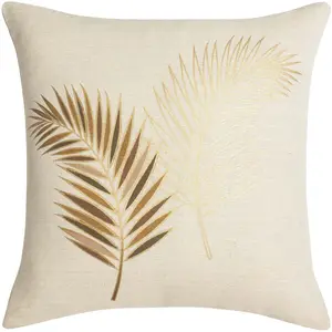 Coussin Déco "Isadora" 45x45cm Beige & Ocre pas cher