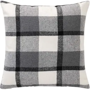 Douceur d'intérieur - Coussin Déhoussable (45 x 45 cm) Ecossais Anthra... pas cher