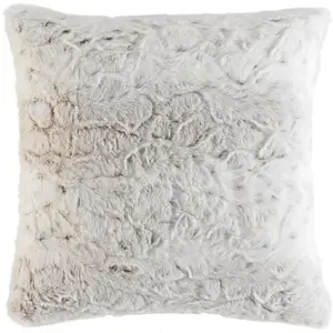 Coussin imitation fourrure Blanc 45x45 cm pas cher