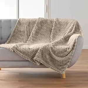 Comparateur de prix : Plaid polaire cocooning 125x150 taupe Mini Frosty
