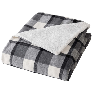 Comparateur de prix : Plaid tartan sherpa chaud anthracite 125x150 écossais