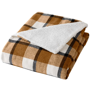 Comparateur de prix : Plaid tartan sherpa chaud camel 125x150 écossais