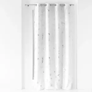 Rideau Déco à Oillets "Bloomy" 140x280cm Blanc pas cher