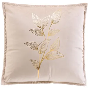 Comparateur de prix : Coussin Déco en Velours "Oxalis" 45x45cm Beige