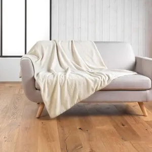 Comparateur de prix : Plaid bouclette unie Wooly Naturel 125x150
