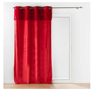 Douceur D'Intérieur - Rideau Polaire Doudou À  illets Rouge 140x240 Cm pas cher