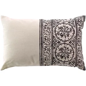 Coussin déhoussable 40 x 60 cm poly-coton Isalina NoirVendu parcdiscount