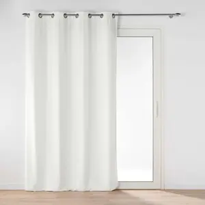 Douceur D'Intérieur - Rideau Tamisant En Velours Uni Blanc 135x260 Cm pas cher