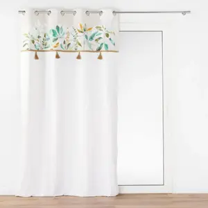 Rideau à Oillets Avec Pompons "Dilaris" 140x240cm Multicolore pas cher