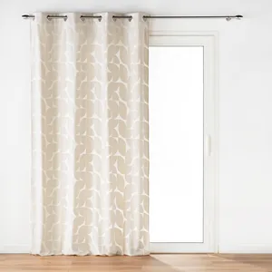 Rideau a oeillets 135 x 260 cm velours devoré Geolia Naturel pas cher