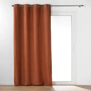 Comparateur de prix : Rideau a oeillets 140 x 240 cm bouclette unie wooly Terracotta