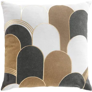 Douceur D'Intérieur - Coussin Décoratif Avec Motif Doré, 45 X 45 Cm