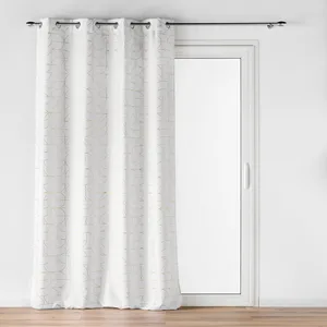 douceur d'intérieur, Rideau à Oeillets (140 x 260 cm) Louxor Blanc, Po... pas cher