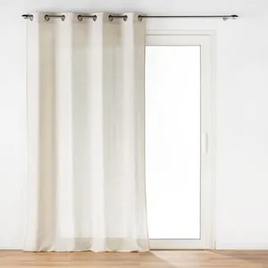 DOUCEUR D'INTÉRIEUR Rideau a oeillets 140 x 240 cm polyester/lin uni Pauline Sans pas cher