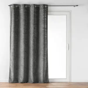 douceur d'intérieur, Rideau à Oeillets (140 x 260 cm) Verra Anthracite... pas cher
