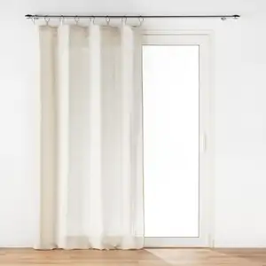 DOUCEUR D'INTÉRIEUR Rideau a anneaux 140 x 240 cm polyester/lin uni Pauline pas cher
