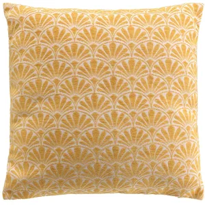 Housse de Coussin Jacquard "Echo" 40x40cm Ocre pas cher