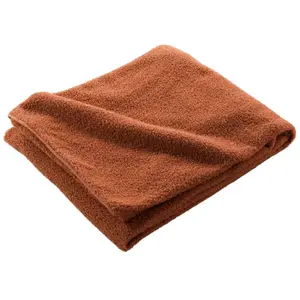 Comparateur de prix : Plaid bouclette unie Wooly terracotta 180x220