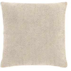 Coussin déhoussable LEO 45 x 45 cm   Velours chenille naturel