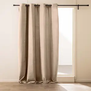 Rideau obscurcissant bouclette sable 140x260 Winona pas cher