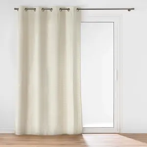 Douceur D'intérieur - Rideau Velours Relief Naturel 140 x 260 cm Swi... pas cher