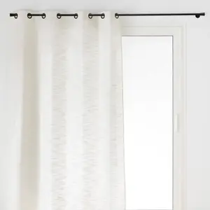 DOUCEUR D'INTERIEUR Rideau à illets Grande Hauteur - 140 x 280 cm - Effet Lin Tissé Nando pas cher