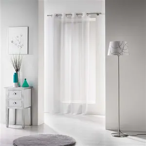 Douceur d'Intérieur Panneau a oeillets metal 140 x 280 cm voile uni voiline Blanc pas cher
