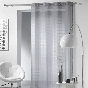 Voilage - DOUCEUR D'INTERIEUR - CANDIDE - 100% polyester - Gris pas cher