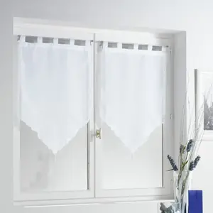 Comparateur de prix : Douceur d'Intérieur Paire pompon passants 2 x 60 x 90 cm voile sable lissea Blanc