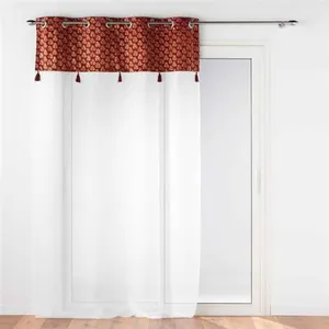 Douceur d'Intérieur Rideau Voilage à oeillets "Evie" 140x280cm Bordeaux pas cher