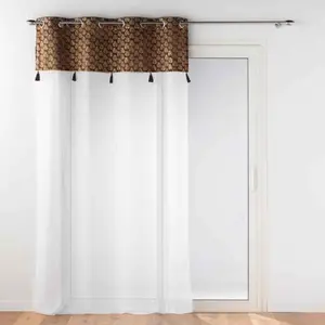 Douceur d'Intérieur Rideau Voilage - evie - Chocolat - 140x280cm - illets - Synthétique pas cher