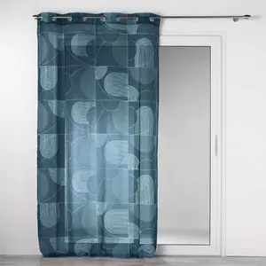 Douceur d'Intérieur Rideau Voilage - Esquisse - 140x280cm - Bleu - illets - Synthétique pas cher