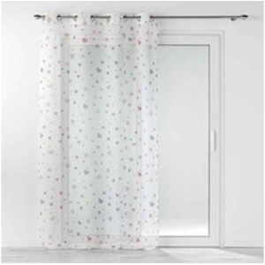 Douceur d'Intérieur Rideau Voilage - PARIS PRIX - Céleste - 140x280cm - Blanc - illets - Style Enfant pas cher