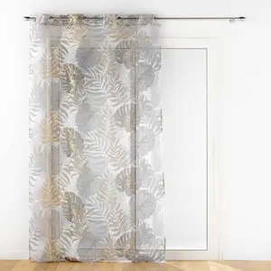 Comparateur de prix : Douceur d'Intérieur Rideau Voilage - Mogador - 140x240cm - Beige -  illets - Synthétique