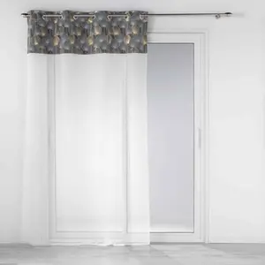 Rideau Voilage à Oillets "Clairine" 140x240cm Gris pas cher