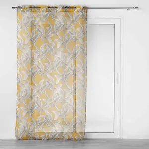 Comparateur de prix : Douceur d'Intérieur Rideau Voilage - Isibelle - 140x240cm - Jaune -  illets - Synthétique