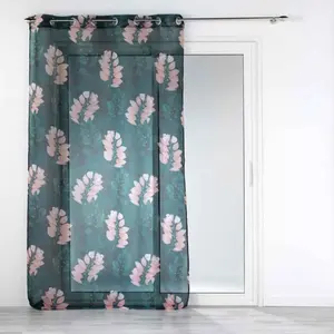 Comparateur de prix : Douceur d'Intérieur Voilage a oeillets 140 x 240 cm voile sablé imprimé Belline Emeraude