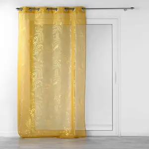 Comparateur de prix : Rideau Voilage - belflor - 140x240cm - Jaune -  illets - Synthétique