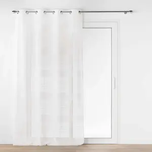 Comparateur de prix : Douceur d'Intérieur Bricoline - Voilage a oeillets 140 x 240 cm effet lin tissé Janice Blanc