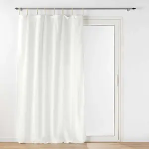 Voilage à passant jute blanc - Taille: 140x240cm - Coloris: Blanc pas cher